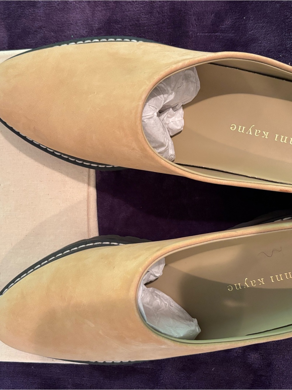 Jenni Kayne Sand Suede Chunky Heel mules